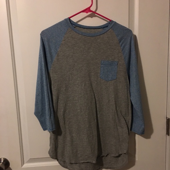 Gray and blue baseball tee! Comfy and cute - Picture 1 of 2